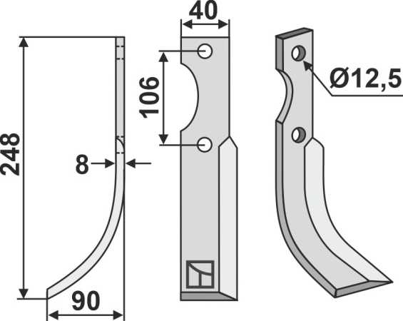 Fräsmesser 248x40mm, links